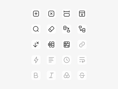 Custom Sheet Icons details equals icons spreadsheet toolbar typography