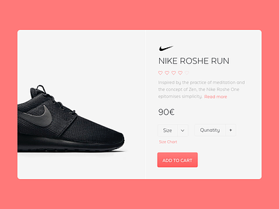 Nike Product Card black experiment meditation nike roshe run running shoes simple ui zen