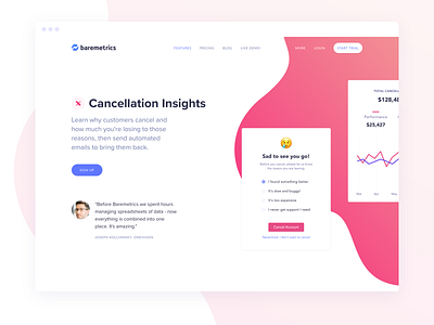 Cancellation Insights Launch cancellation insights data landing page
