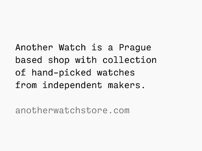 Another Watch · Tagline anotherwatch brand identity monospace tagline watch watches