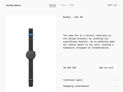 Another Watch · Shop concept anotherwatch cart ecommerce product product page shop store ui ux watch watches