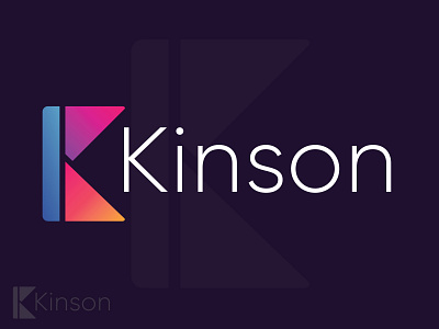 Kinson branding illustration logo minimal modern logo typography