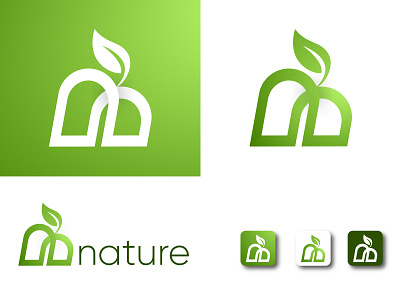 n letter logo (nature) branding icon illustration logo minimal modern logo