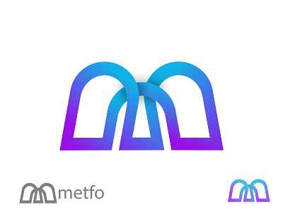 m letter logo (metfo) app branding icon illustration logo minimal modern logo typography vector