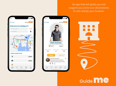 GuideMe | User Interface design | Minimalism | UI/UX | Visual adobe xd app design application design application ui branding clean ui clean user interface inspiration location app location tracker minimalism minimalist minimalistic mobile app design ui user experience design user experience designer user interface design user interface designer visual design