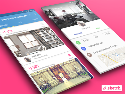 Material Design App [.sketch] android l free freebie lollipop material design profile search sketch