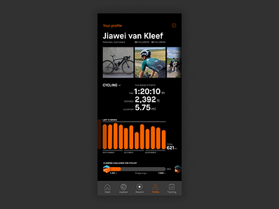 Strava dark theme branding cycling design digital design graphic design minimalist minimalistic popular strava ui ux