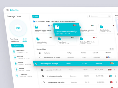 Agilosync - Cloud Storage Management clean cloud app cloud management cloud storage management cms dashboard design dashboard ui ux dezzlab drive file management minimal ui ux design product design saas application design storage uiux upload web design website