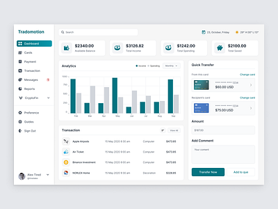 Fintech Dashboard UI/UX analytics banking cards clean crypto crypto exchange dashboard design dashboard ui ux finance fintech fintech app ui ux fintech dashboard fintech platform minimal dashboard payments product design transaction ui ux design web design