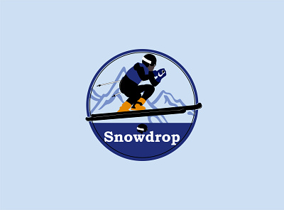 Logo design for a skiing group design illustration logo design