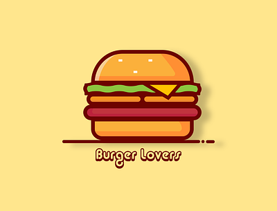 Burger Lovers branding design illustration minimal vector