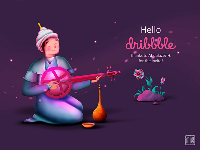 Hello dribbble art brand design branding character design character illustration characters design hello dribbble icon illustration instruments landing page landing page design logo music music player typography ui ux vector