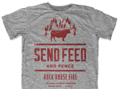 Rock House Fire illustration t shirt typography