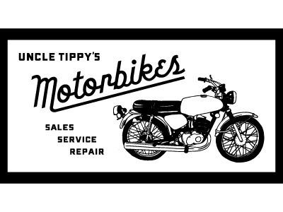 Uncle Tippy's illustration signage typography