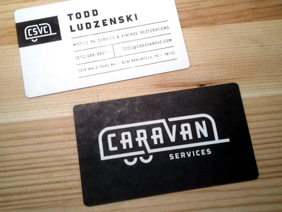 Caravan card business card collateral identity logo