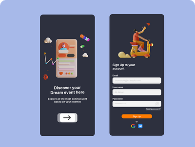 Daily UI 001 3d animation graphic design screen ui ux