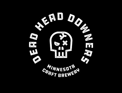 Dead Head Downers Craft Brewery beer can branding design grunge textures icon illustration logo packaging typography vector