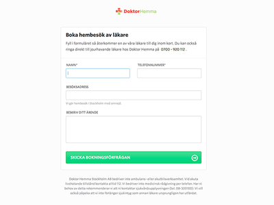 Booking form