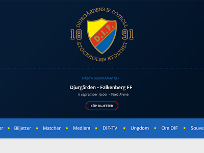 Djurgården Fotboll - Design concept club dif djurgården football freight sans pro search soccer sports website wordpress