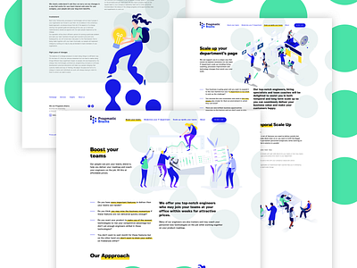 Pragmatic Brains - a software-engineer provider | subpages animation animations blue brain brainstorm branding bubble circles engineers illustration it landing page osom pragmatic software ui yellow