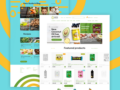 Keto Nation E-commerce | homepage avocado cart checkout coconut diet ecommerce education fit food keto ketogenic slim ui