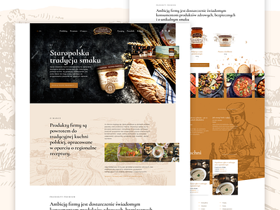 Kuchnia Staropolska - Producer of meals website agriculture animations bread chef cuisine farm homepage illustration landing page meat polish preserves sketches village vintage