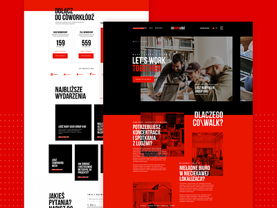 Co Work Lodz - landing page concept for coworking office concept cowork coworking group it landing page meeting office people smooth animations