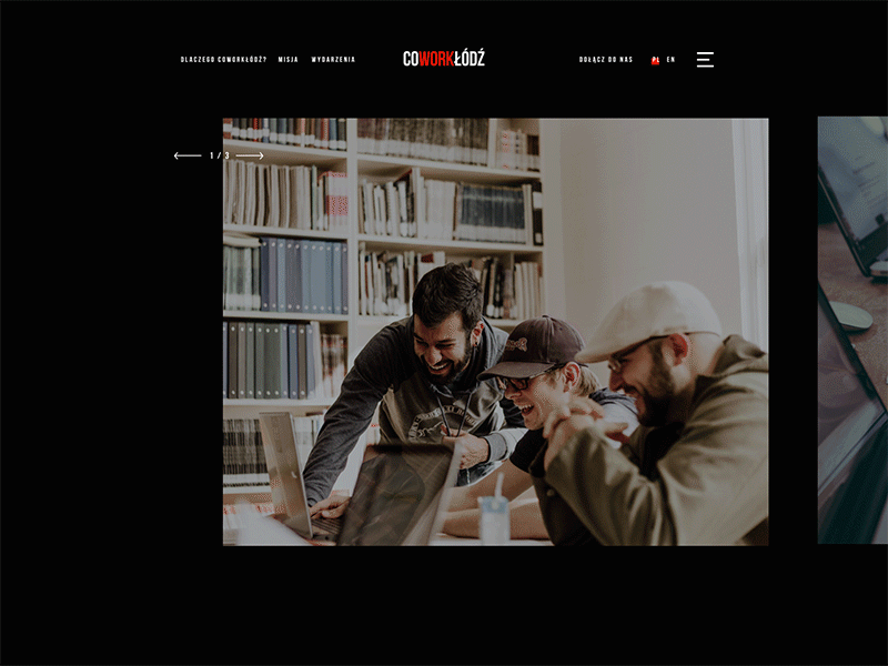 Co Work Lodz - top animation for a landing page concept