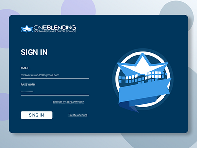 Sign in OneBlending design sign sign in sign up signup ui web website