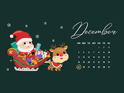 December Christmas Wallpaper art christmas december design desktop dribble graphic design greetings illustration image santa seasonal ui ux wallpaper