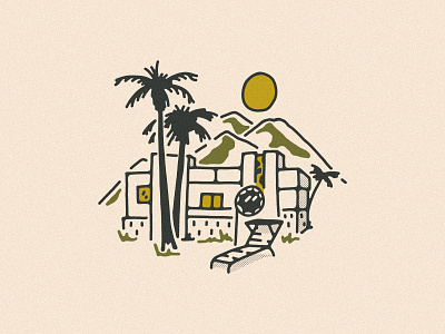 Palm Springs character design design icon illustration logo vector