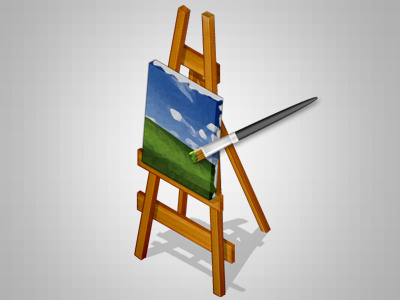 Grafix brush icon illustration landscape painting