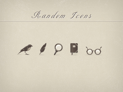 Icons bird feather glasses icon icon set lens note