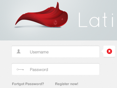 Latica login logo red rose ui web