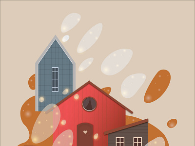 Three houses illustration vector