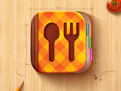 iOS Icon for Cook Book app apple cook book icon illustration ios spoon tomato