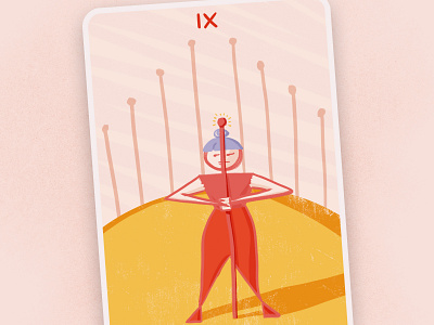 Nine of Wands design illustration mystical tarot tarot card weekly challenge