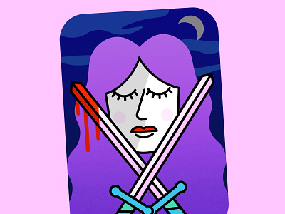 Two of Swords design illustration illustrator mystical tarot tarot card weekly challenge
