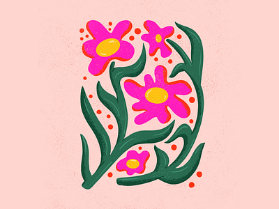 Flower Hour 01 bright floral flower illustration inspo pink