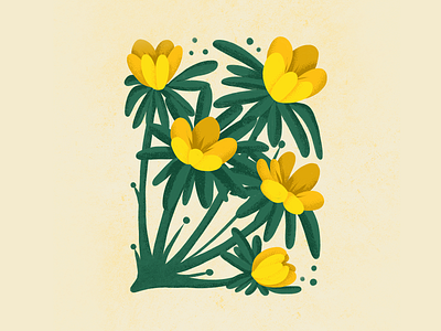 Flower Hour 02 bouquet bright floral flower gold illustration inspo leaves texture yellow