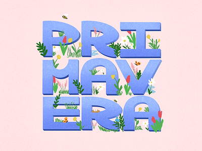 Spring! flowers hand drawn handlettering illustration primavera season spring springtime type typography