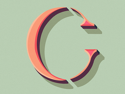 C hand lettering illustration letter c muted colors serif simple type design typography
