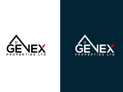 Genex Property Logo design flat illustrator logo professional design vector