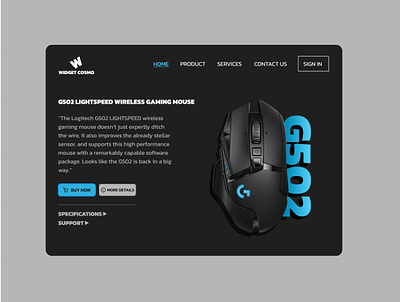 Widget Cosmo Landing Page Concept design ui web website