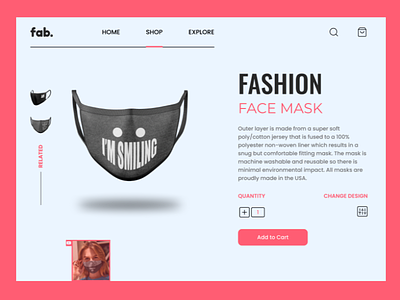 Face Mask Design Concept design ui web website