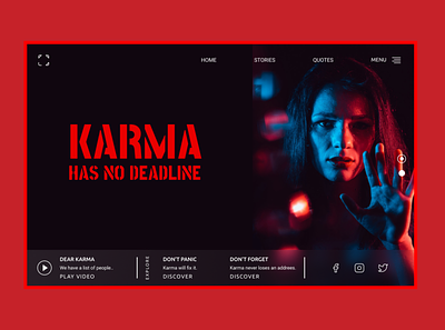 Karma Has No Deadline UI Web Concept design graphicdesign ui web