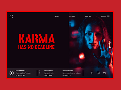 Karma Has No Deadline UI Web Concept