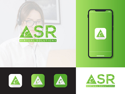 ASR Virtual Solutions Logo | Call Center Logo | Minimalist logo
