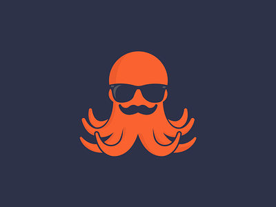 Mr. Octopus icon illustration logo octopus orange