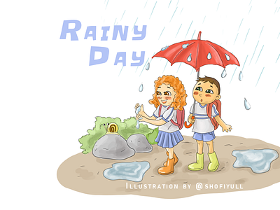 Rainy Day adobe photoshop aesthetic animation book cover design cartoon cartoon character cartoon illustration children book children illustration childrens book cute illustration illustration kid illustration